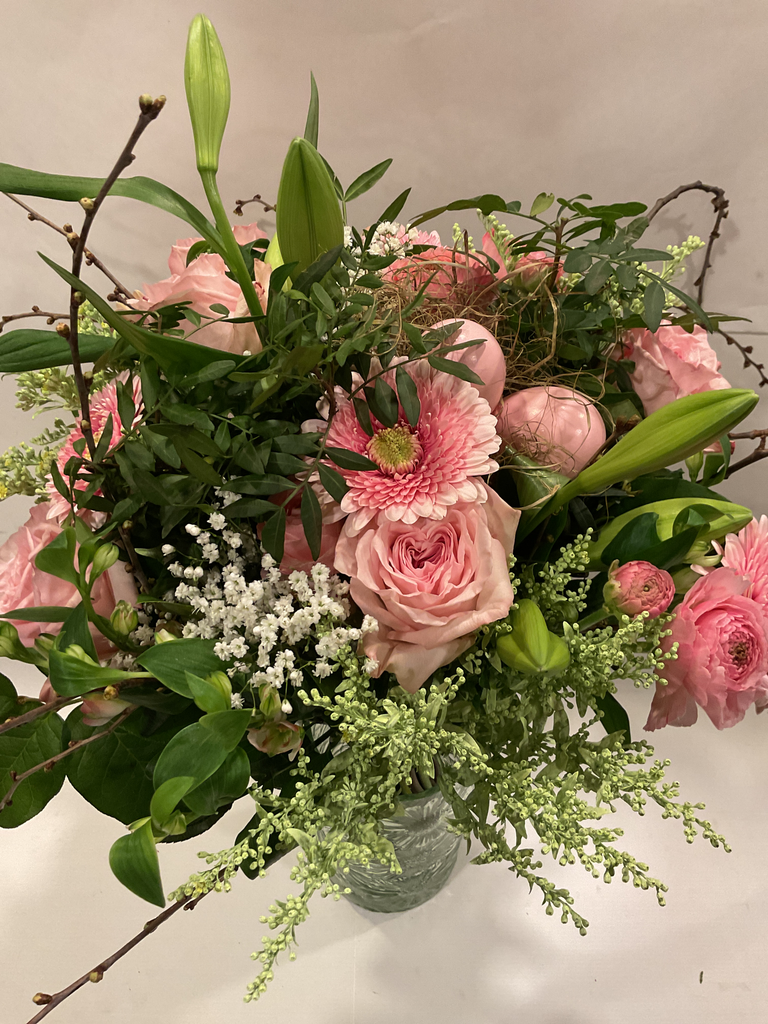 Paasboeket en rose eitjes 